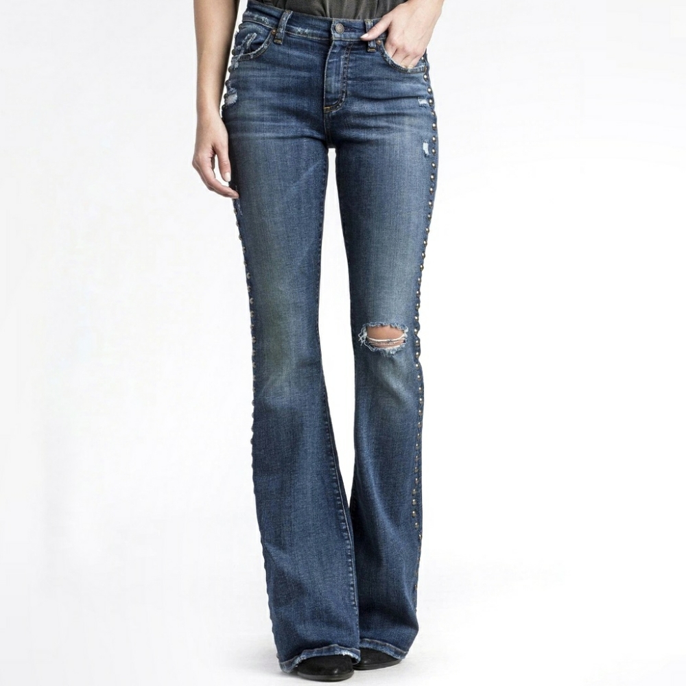 MM Vintage Studded Flare Jeans